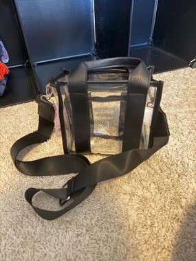 Clear Black Trim Crossbody Bag